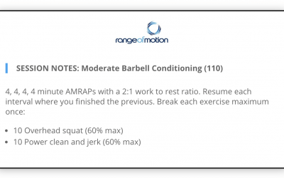 SESSION NOTES: Moderate Barbell Conditioning (110)