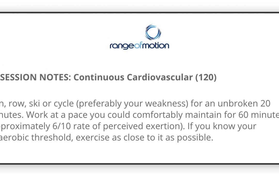 SESSION NOTES: Continuous Cardiovascular (120)