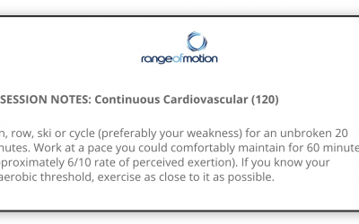 SESSION NOTES: Continuous Cardiovascular (120)