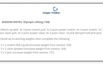 SESSION NOTES: Olympic Lifting (158)