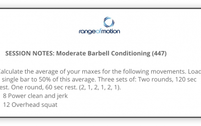 SESSION NOTES: Moderate Barbell Conditioning (447)