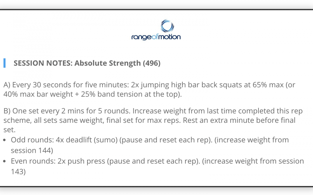 SESSION NOTES: Absolute Strength (496)