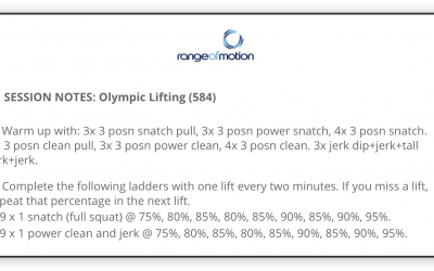 SESSION NOTES: Olympic Lifting (584)