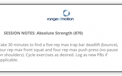 SESSION NOTES: Absolute Strength (870)