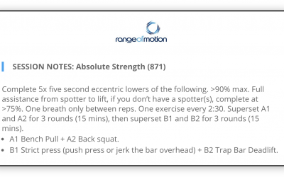 SESSION NOTES: Absolute Strength (871)