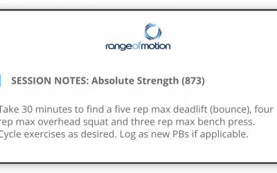 SESSION NOTES: Absolute Strength (873)