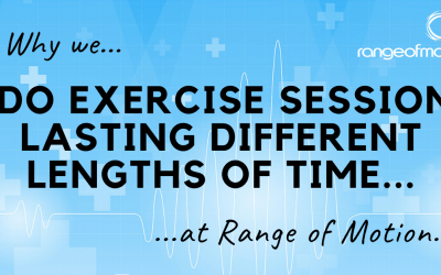 Why we do exercise sessions lasting different lengths of time at Range of Motion.